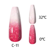 Lianfudai 7.3ml Thermal Gel Polish More Colors Temperature Color Changing Glitter UV Gel Varnish Soak Off UV LED Gel Lacquers Nail Polish