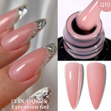 Lianfudai 7ML Jelly Pink Peach Quick Extension Gel Nail Polish Nude Transparent Color Finger Prolong Rubber Base Construction Gel