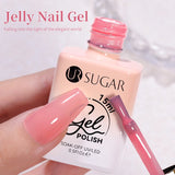 Lianfudai 15ml Jelly Nude Pink Gel Nail Polish Set Milky White Sheer Crystal Natural Translucent Soak Off Gel Polish 8/6/4PCS Kit