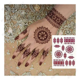 Brown Henna Tattoo Stickers for Hand Mehndi Henna Temporary Tattoos Body Art Tatoo Waterproof for Women Fake Tatoo Hena Design