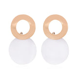 Lianfudai Korean Fashion Geometric Earrings Simple Round Pendant Earrings Irregular Personality Eardrop For Women Ear Ornaments