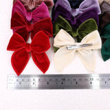 Lianfudai Small Velvet Fable Bow Hair Clips for Toddler Baby Girl Kids Christmas Velvet Hair Bow Alligator Clips Accessories