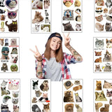 Lianfudai 10Pcs/set Kawaii Love Cat Temporary Tattoo Stickers Cute Cat Children Waterproof Tattoo For Kids Funny Birthday Gift