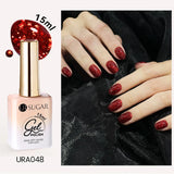 Lianfudai 15ml Wine Cherry Red Jelly Gel Nail Polish Christmas Nails Art Gel Polish Translucent Nail Gel for Winter Manicure Art