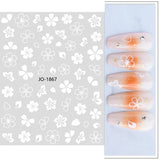 Lianfudai Simple Flowers 3D Nail Stickers Spring Summer Blossom Floral Tulip Fruit Nail Art Decals Adhesive Sliders Manicure Decorations