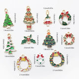 Lianfudai 10Pcs/Pack 11styles Christmas Charms Enamel Alloy Pendants Craft Supplies Beads Pendants For Jewelry Making Christmas Pendant