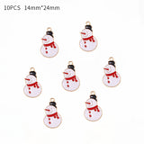 Lianfudai 10Pcs Enamel Christmas Charms Alloy Snowflakes Angel Pendants for Jewelry Making Necklace Earrings DIY Tree Decor Bracelet