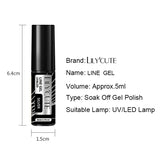 Lianfudai 5ml Metallic Liner Gel Nail Polish Chrome Super Bright Mirror Effect Painting Drawing Line French Gel Nail Art Varnish