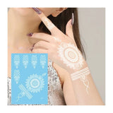 Lianfudai Henna Tattoo Stickers for Hand Waterproof Temporary Tattoos Women Body Art White Mehndi Sticker Water Transfer Tattoo Hena