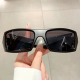 Lianfudai Y2k Punk Sunglasses Cool for Women Luxury Men Outdoor Sports Fashion Wrapped Round Trend Brand Design Shade Eyewear