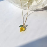 Lianfudai Transparent lemon necklace fruit gift fashion