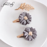 Lianfudai Fashion Flower BB Hair Clips Pin Headwear For Baby Kids Girl Hair Accessories 2 PCS/SET