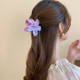 Lianfudai Summer Acrylic Flower Hair Clip for Women Marble Texture Hair Claws Clips Trendy Girl Hairpin Korean Hair Accessories Headwear