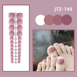 Lianfudai 24P Acrylic Toenails Tips Bright Faced Press On Nails Art Removable Fake Toenails With Glue Full Cover Artificial Toe False Nail