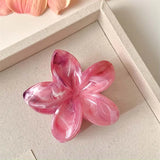 Lianfudai Summer Acrylic Flower Hair Clip for Women Marble Texture Hair Claws Clips Trendy Girl Hairpin Korean Hair Accessories Headwear