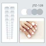 Lianfudai 24P Acrylic Toenails Tips Bright Faced Press On Nails Art Removable Fake Toenails With Glue Full Cover Artificial Toe False Nail