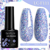 Lianfudai 7ML Ocean Blue Cat Magnetic Gel Nail Polish Sparkling Glimmer Gel Polish Semi Permanent UV Magnet Gel Varnish Nail Art