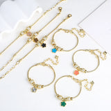 Lianfudai Jewelry 2024 Luxury new 5 leaf grass bracelet Women's wedding party bracelet Unique chain woven accessories