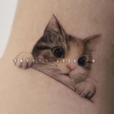 Lianfudai Tatoo Waterproof Cat Japanese Cute Pet Arm Semi Permanent Tattoo Cat Animal Funny Tattoo Sticker Temporary Tattoos for Men Women