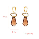 Lianfudai 2024 New Multilayer Geometric Charm Resin Earrings for Women Fashion Holiday Party Jewelry Wholesale