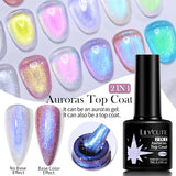 Lianfudai 7ML Auroras Top Coat Purple Sparking Auroras Gel Nail Polish Nail Art Vernis Semie Permanent Uv Gel Function Top Coat