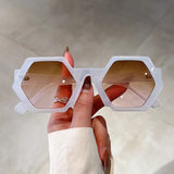 Lianfudai Vintage Sunglasses Men Women Fashion New in Retro Polygon Shades Eyewear Trendy Brand Design Gradient UV400 Sun Glasses