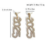 Lianfudai 1PC 2025 New Year Pendant Earrings Women's Festival Copper Inlaid Rhinestone Fashion Earrings Party Gift