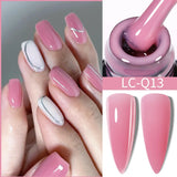 Lianfudai 7ML Jelly Pink Peach Quick Extension Gel Nail Polish Nude Transparent Color Finger Prolong Rubber Base Construction Gel