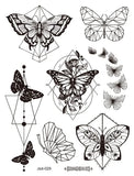 Lianfudai Size:158*120mm New Butterfly Tattoo Plain Flower Sexy Finger Collarbone Dark Waterproof Temporary Tattoo Sticker