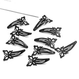 Lianfudai 10/6Pcs Y2K Style Women Barrette Headwear Simple Black Hairpins Girls BB Clips Headdress Barrettes Bobby Pin Hair Accessories