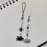 Lianfudai Handmade Betta Fish Matching Phone Charms Black White