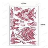 Lianfudai Henna Tattoo Stickers for Hand Waterproof Temporary Tattoos for Women Mehndi Transfer Tattoo Fake Tatoo Wedding Body Art