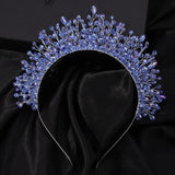 Lianfudai 9Colors Crystal Bridal Crown Headband Silver Diamonds Luxury Crystal Brides Headpiece Handmade Party Wedding Hair Accessories
