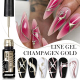 Lianfudai Super-Bright Metallic Painting Liner Gel Polish Silver Gold Mirror Gel Nail Polish Semi Permanent UV Nail Art Vernis