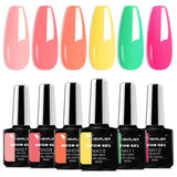 Lianfudai Nail Gel Polish Kit HEMA FREE Nude Pink Color Collection Self Leveling Full Coverage Nail Manicure Set 6Pcs Kit