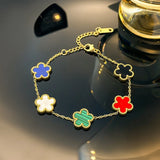 Lianfudai Color jewelry clover stainless steel new plant five-leaf flower bracelet hot jewelry jewelry gifts for women