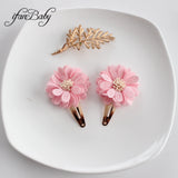 Lianfudai Fashion Flower BB Hair Clips Pin Headwear For Baby Kids Girl Hair Accessories 2 PCS/SET