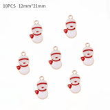 Lianfudai 10Pcs Enamel Christmas Charms Alloy Snowflakes Angel Pendants for Jewelry Making Necklace Earrings DIY Tree Decor Bracelet