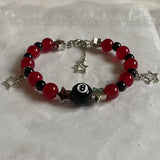 Lianfudai Billiard 8ball charm Bracelet Grunge jewelry