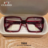 Lianfudai Square Anti-blue light Large Frame Eyeglasses fashion street Optical Reading Glasses ladies Customization Myopia Glasses