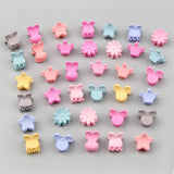 Lianfudai 30Pcs/Bag Mini Cute Hair Claws Clips For Girls Baby Colorful Hairpin Cartoon Rabbit Flower Crown Star Hair Clips Children Clamp