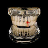 Lianfudai Hip Hop Single Colorful Cross Teeth Gillz 14K Gold Plated Tooth Caps For Women Men Jewelry Gift