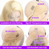 Lianfudai Blonde Bob Wig Human Hair 613 Bob Lace Front Wig Human Hair 13X4 Blonde lace Front Bob Wig Human Hair Pre Plucked 180% 12A