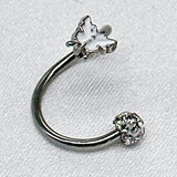 Lianfudai Steel S shaped 16g Lip Ring Labret Piercing Crystal Rhinestones Butterfly Piercing Helix Earrings Body Jewelry