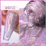 Lianfudai  Mint Green Color Cat Magnetic Gel Nail Polish Sparkle Glitter Gel Varnis Semi Permanent 10ml for Summer Manicure DIY