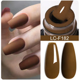 Lianfudai 7ml Translucent Jelly Amber Gel Nail Polish Brown Coloured Varnish Gel Long Lasting Semi Permanent UV Nail Art Manicure