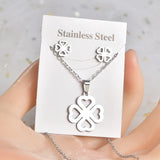 Lianfudai 2024 New Stainless Steel Fashion Vintage Earrings Pendant Hip Hop Versatile Set Jewelry Gift Wholesale