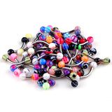 Lianfudai 10/20/30PCS Stainless Steel Eyebrow Piercing Lot 16G Acrylic Tongue Piercing Snake Eyes Pack Eyebrow Rings Jewelry