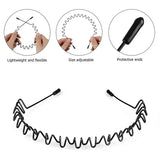 Lianfudai 6pcs Fashion Metal Hair Band for Men Women Unisex Black Wavy Hair Head Hoop Band Sports Headband Hairband Hair Accessories Gift