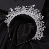 Lianfudai 9Colors Crystal Bridal Crown Headband Silver Diamonds Luxury Crystal Brides Headpiece Handmade Party Wedding Hair Accessories